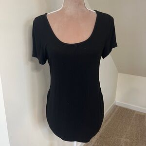 Maternity Size Large Full Length Scoop Neck Super Stretchy Black T-Shirt